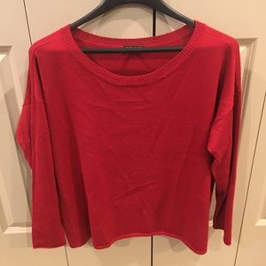 SOLD Eileen Fisher Red Wool pullover Sweater Large